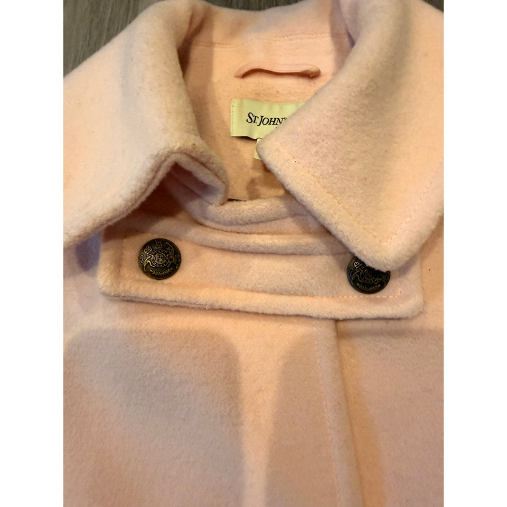 Women's St. John's Bay Pink Pea Coat Sm Wool Cashmere Blend Old Money‎ Soft Girl - Picture 9 of 14